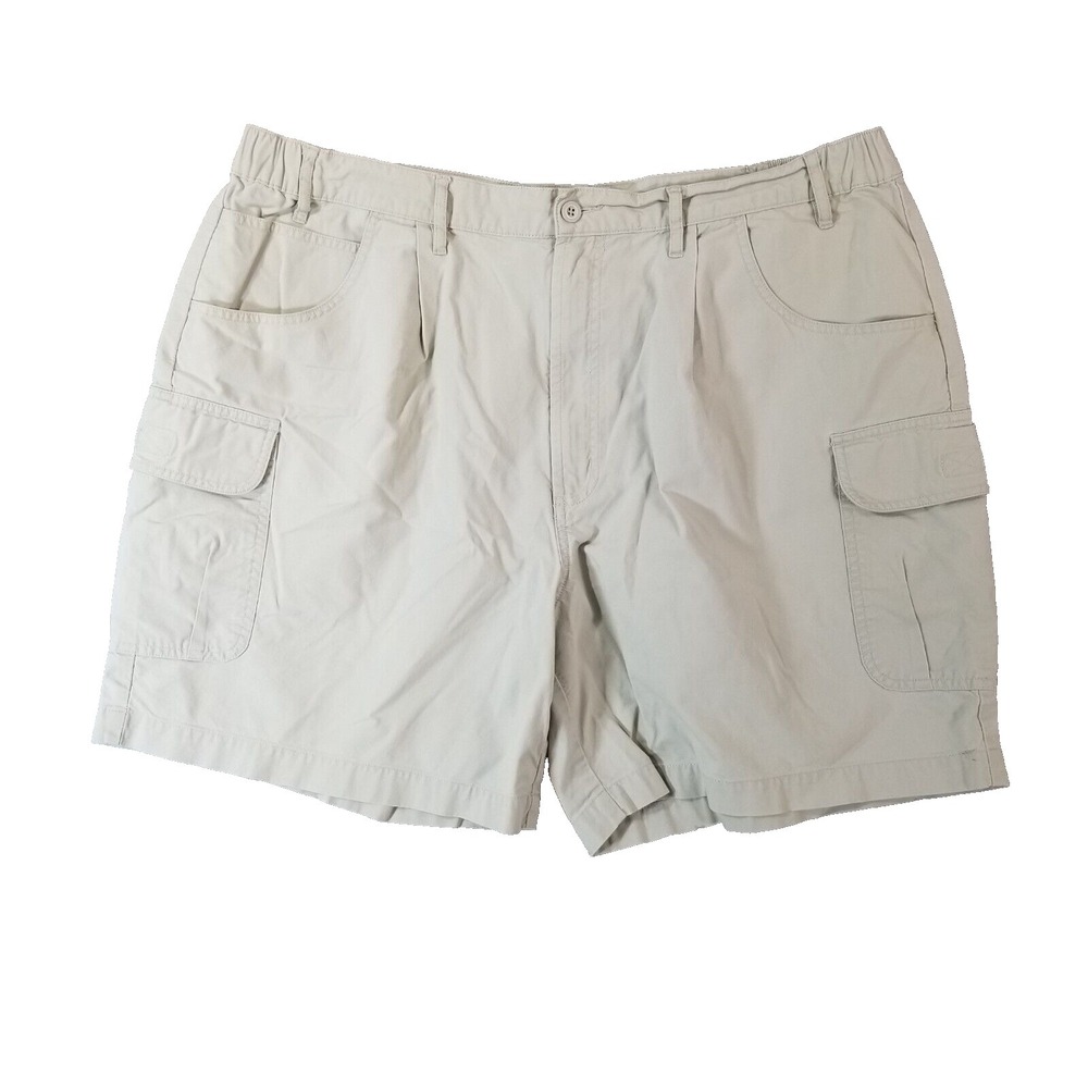 Roundtree & Yorke cargo hiking shorts men's 40x6 beige comfort waist outdoor